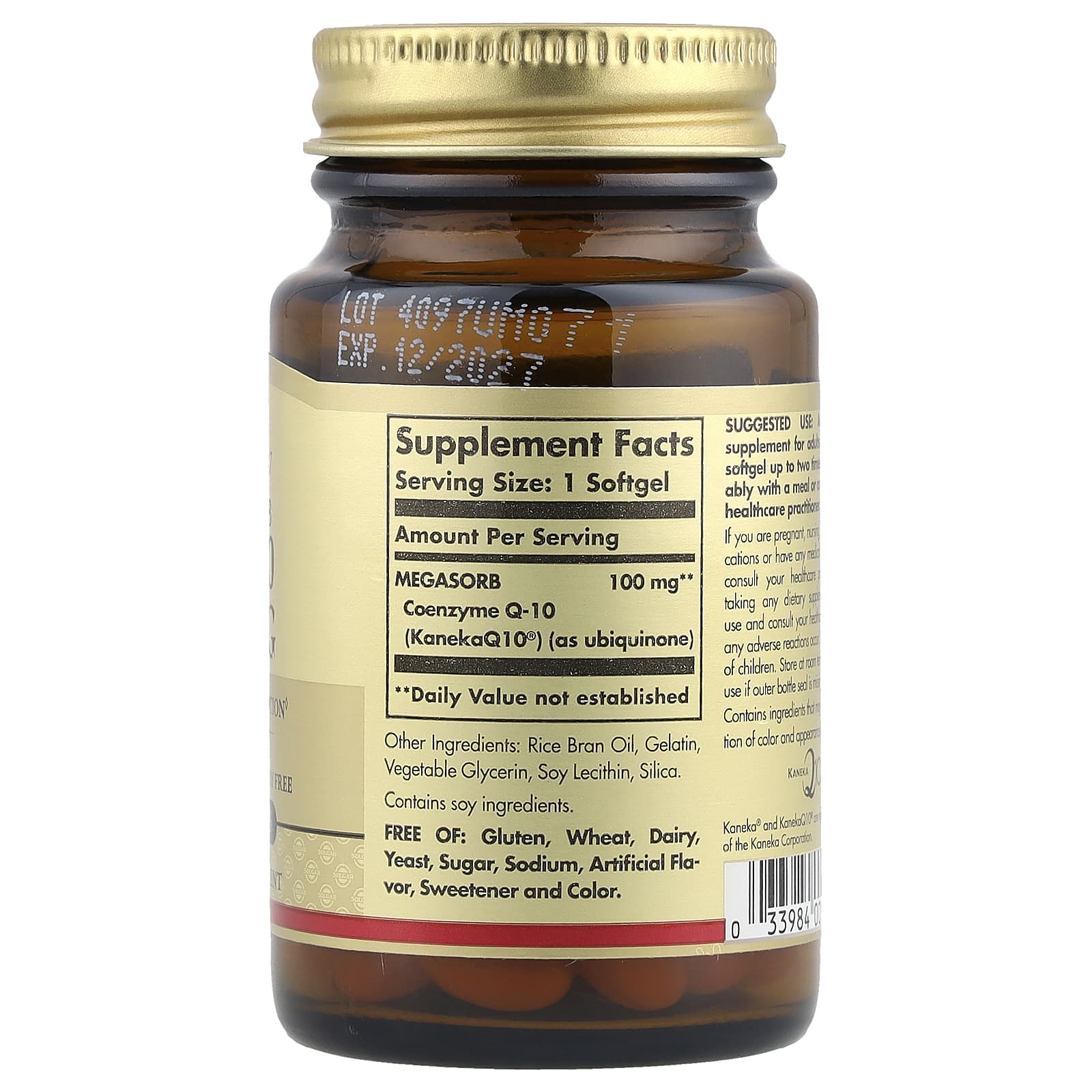 Solgar, Megasorb CoQ-10 , 100 mg, 30 Softgels - Image 2