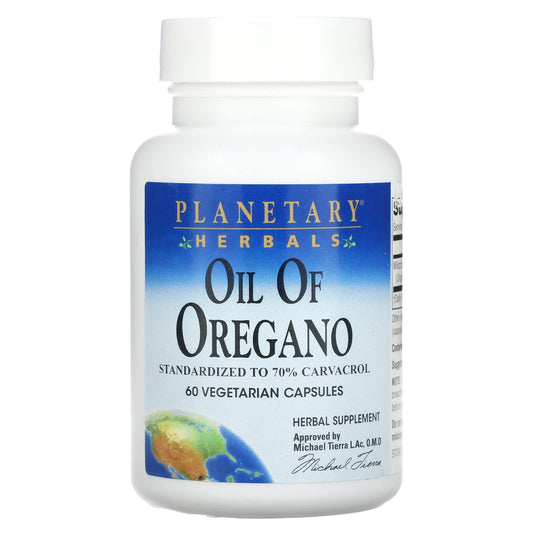 Planetary Herbals, Oil of Oregano, 45 mg, 60 Vegetarian Capsules - Image 1