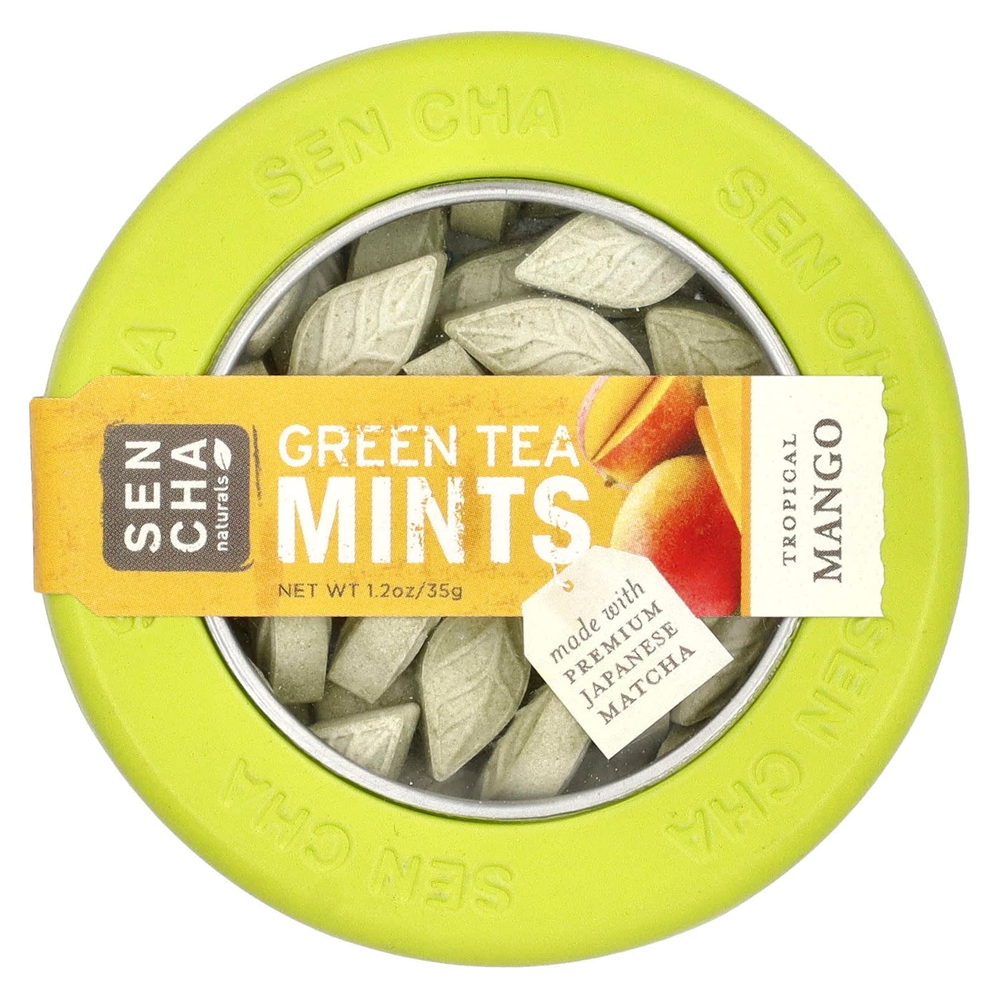 Sencha Naturals, Green Tea Mints, Tropical Mango, 1.2 oz (35 g) - Image 1