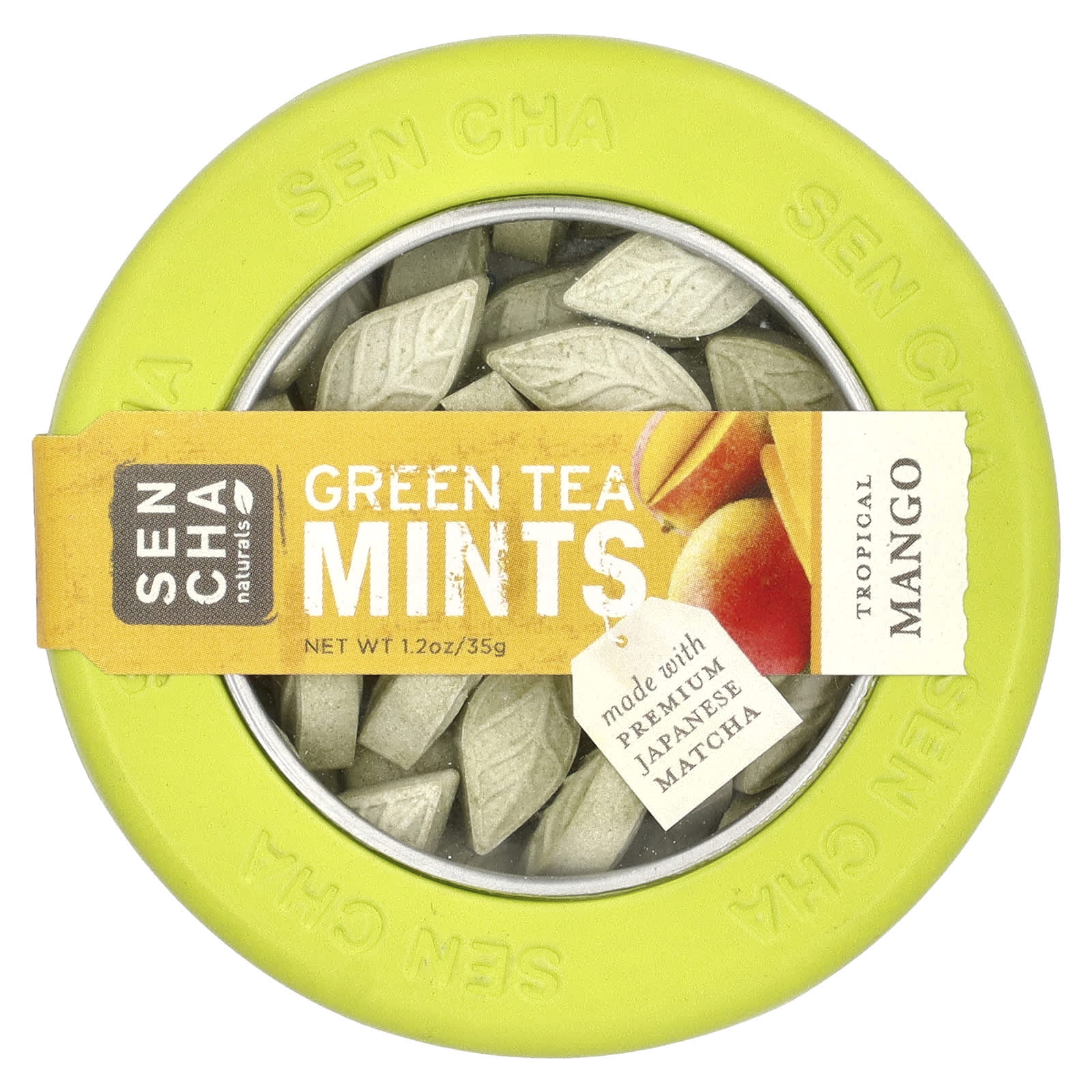 Sencha Naturals, Green Tea Mints, Tropical Mango, 1.2 oz (35 g) - Image 1