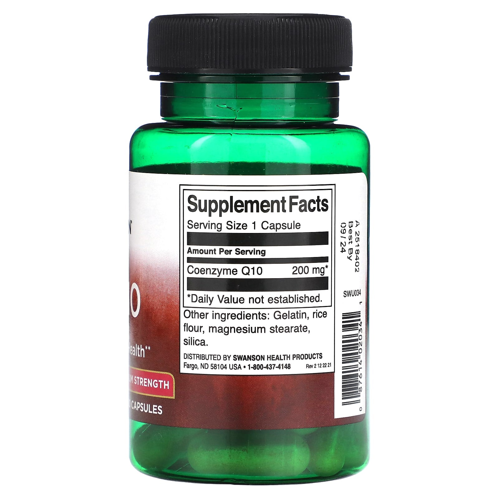 Swanson, CoQ10, Maximum Strength, 200 mg, 30 Capsules - Image 2