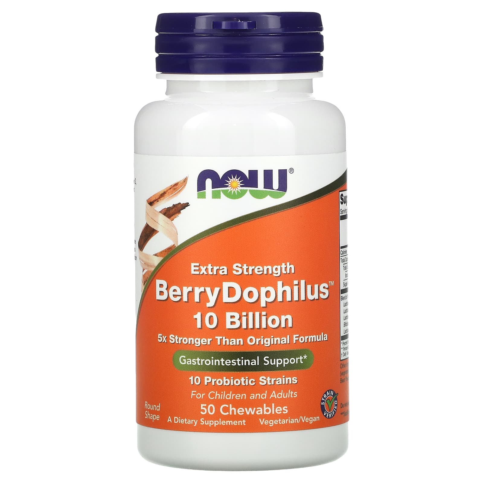 NOW Foods, Extra Strength Berry Dophilus, 50 Chewables - Image 1