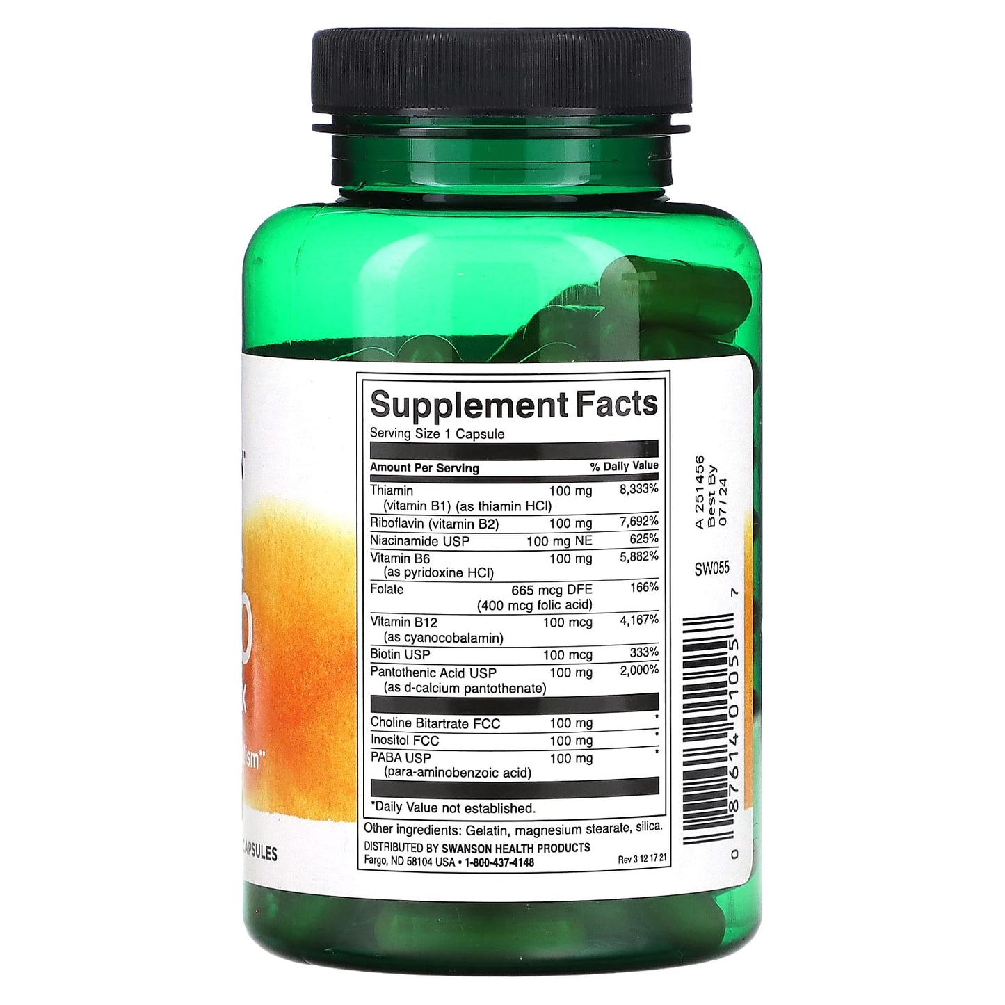 Swanson, Balance B-100 Complex, High Potency, 100 Capsules - Image 2