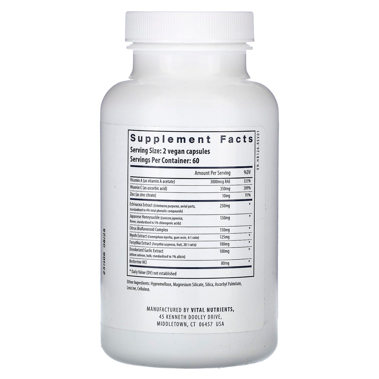 Vital Nutrients, Herbal Biotic, 120 Vegan Capsules - Image 2