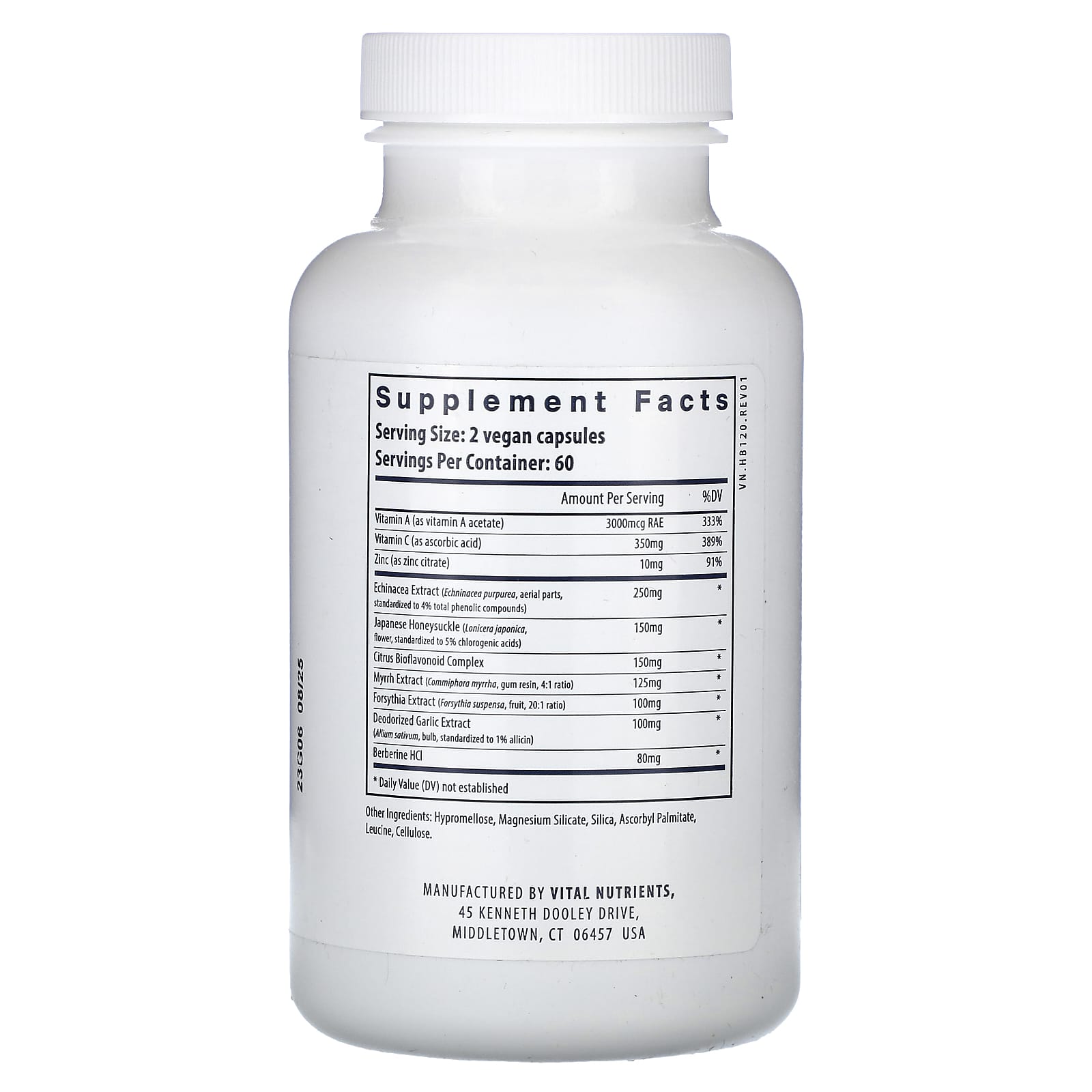 Vital Nutrients, Herbal Biotic, 120 Vegan Capsules - Image 2