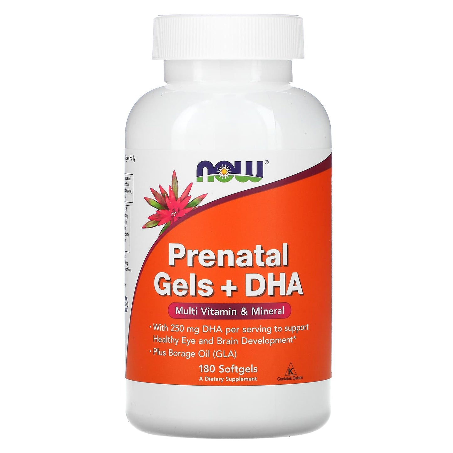 NOW Foods, Prenatal Gels + DHA, 180 Softgels - Image 1