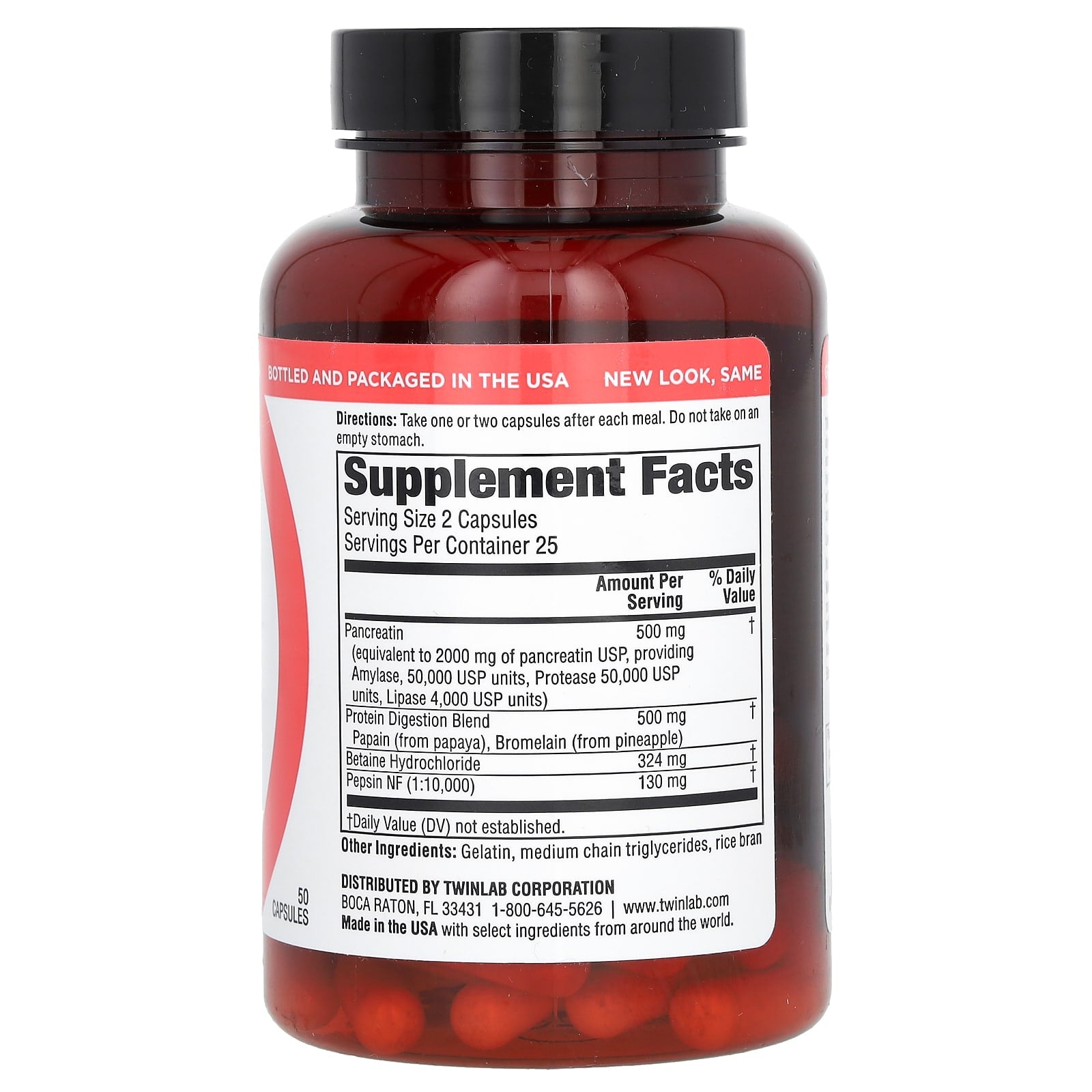 Twinlab, Super Enzyme Caps, 50 Capsules - Image 2