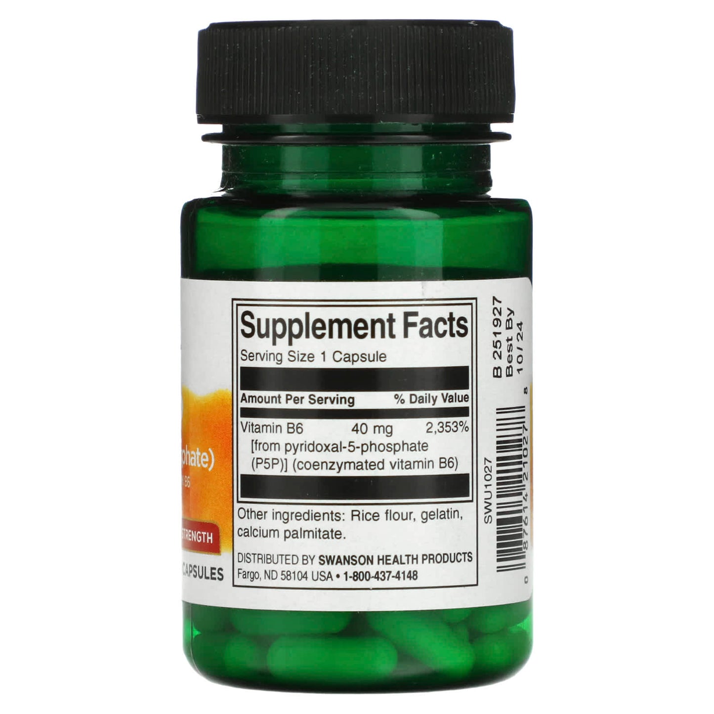 Swanson, P-5-P, Double Strength, 40 mg, 60 Capsules - Image 2