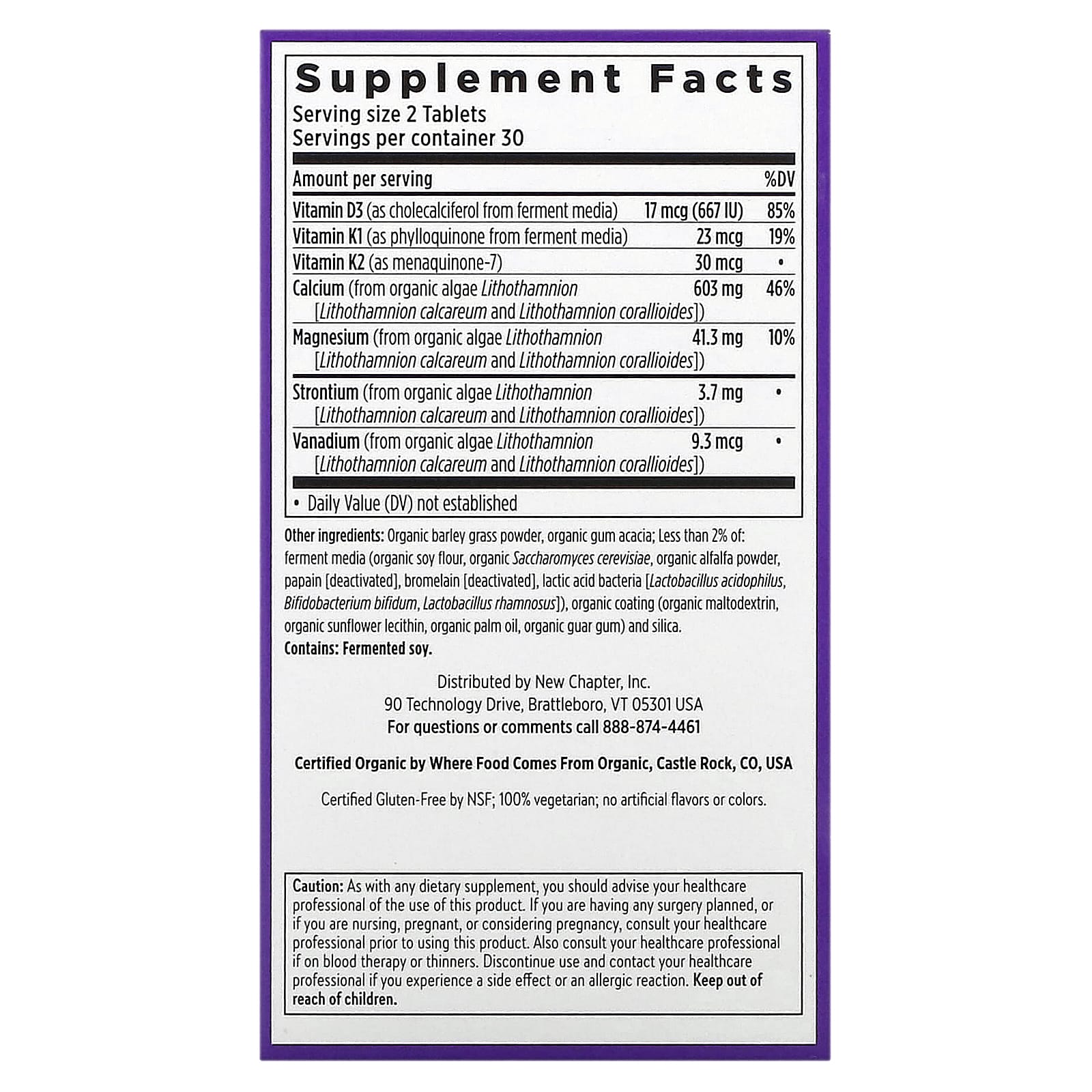 New Chapter, Organic Plant Calcium, Women Under 40, 60 Vegetarian Slim Tablets - Image 2