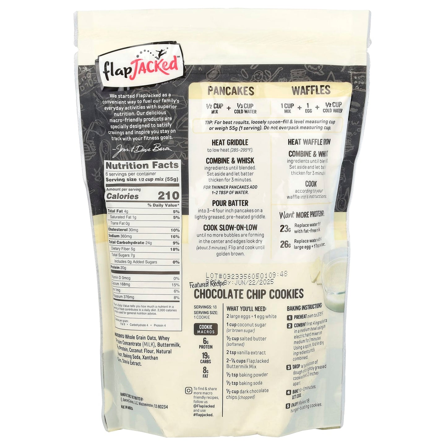 FlapJacked Buttermilk Protein Pancake Mix, Macro-Friendly & Low Sugar - Image 2