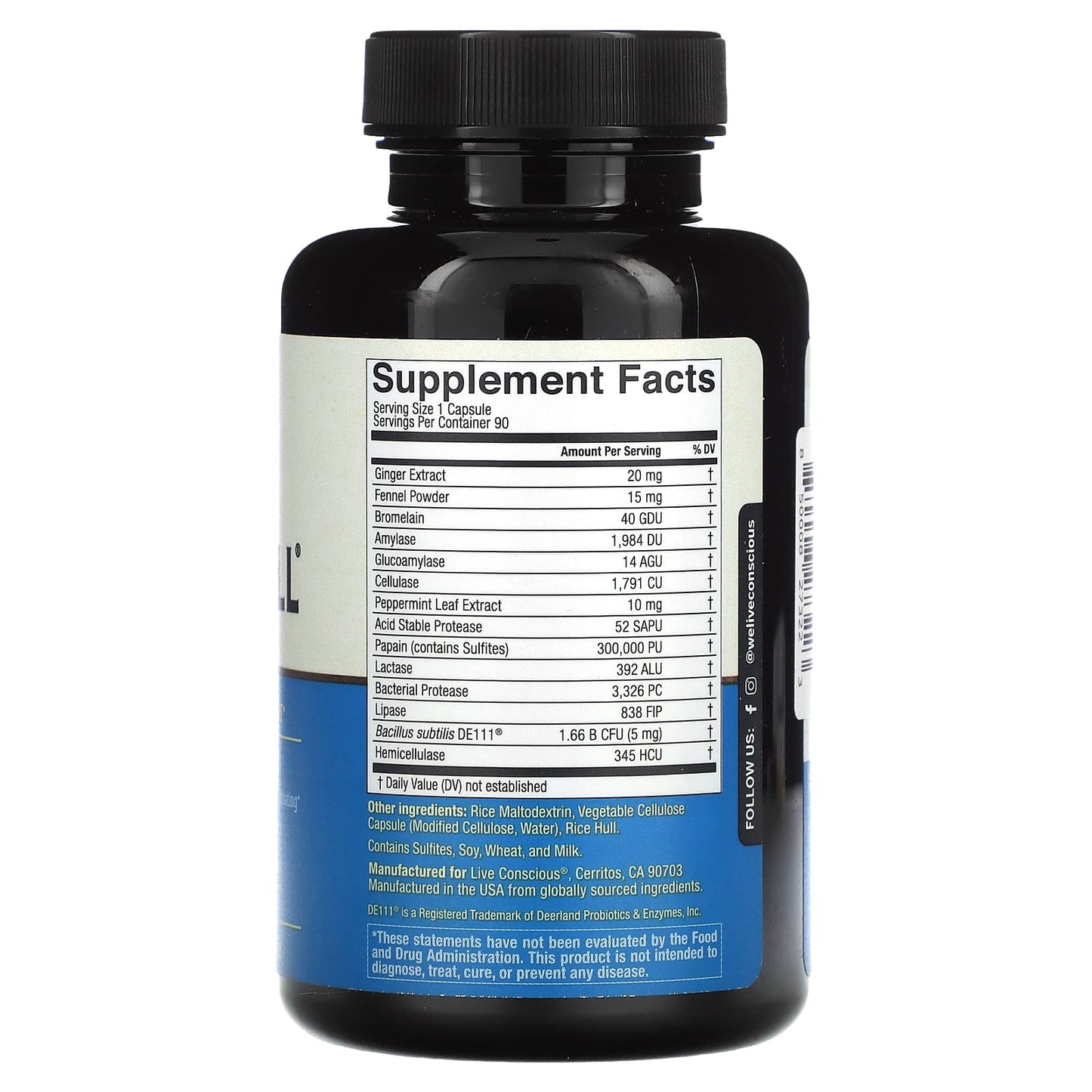 Live Conscious, Digestwell, 90 Capsules - Image 2