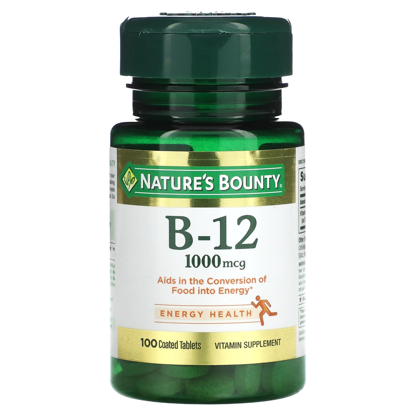Nature's Bounty, Vitamin B-12, 1,000 mcg, 100 Coated Tablets - Image 1