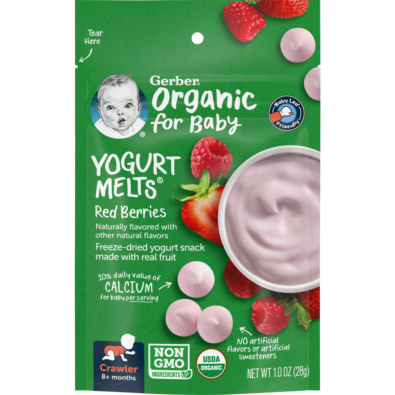 Gerber Organic Yogurt Melts, Red Berries, 8+ Months, Baby Snack - Image 1