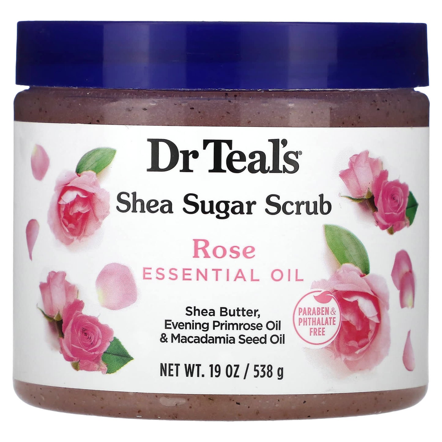 Rose Essential Oil Sugar Body Scrub by Dr. Teal's - 19 oz - Image 1
