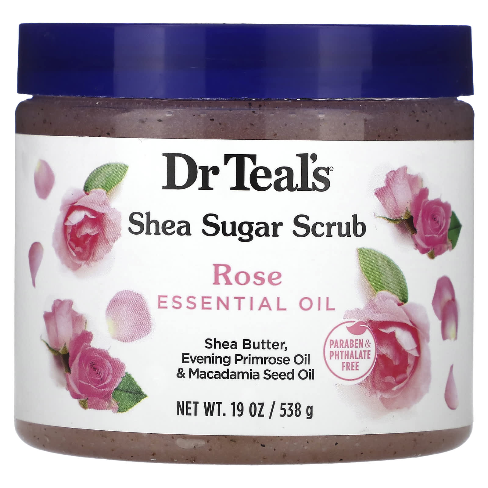 Rose Essential Oil Sugar Body Scrub by Dr. Teal's - 19 oz - Image 1