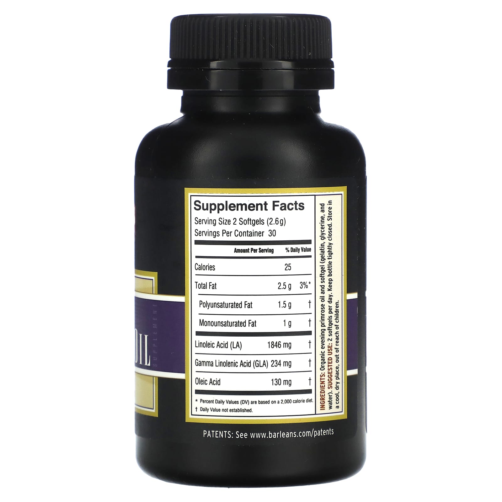 Barlean's Evening Primrose Oil 60 Softgels - Pure &amp; Unrefined - Image 2