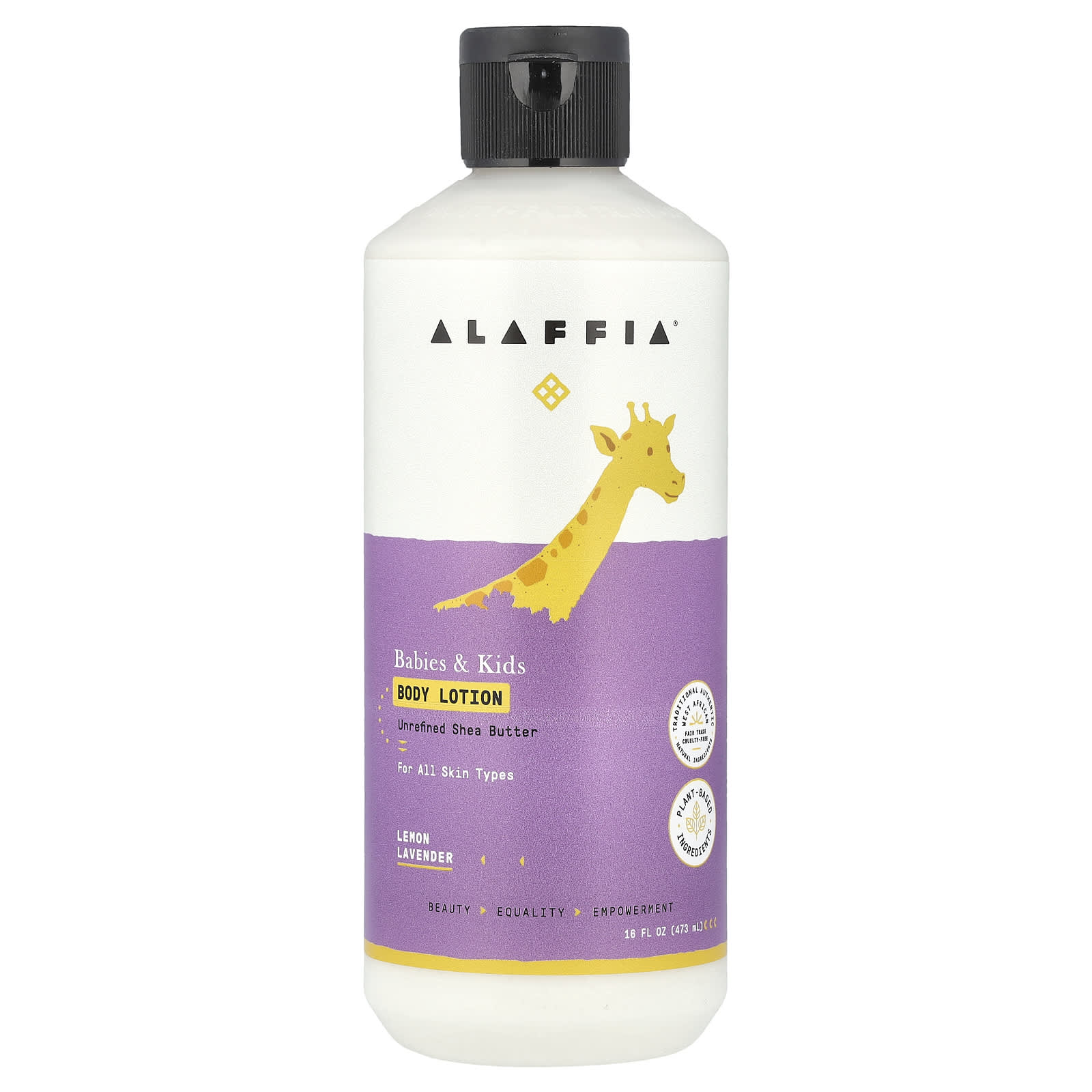 Alaffia Natural Baby & Kids Body Lotion, Lemon Lavender, 16 fl oz - Image 1