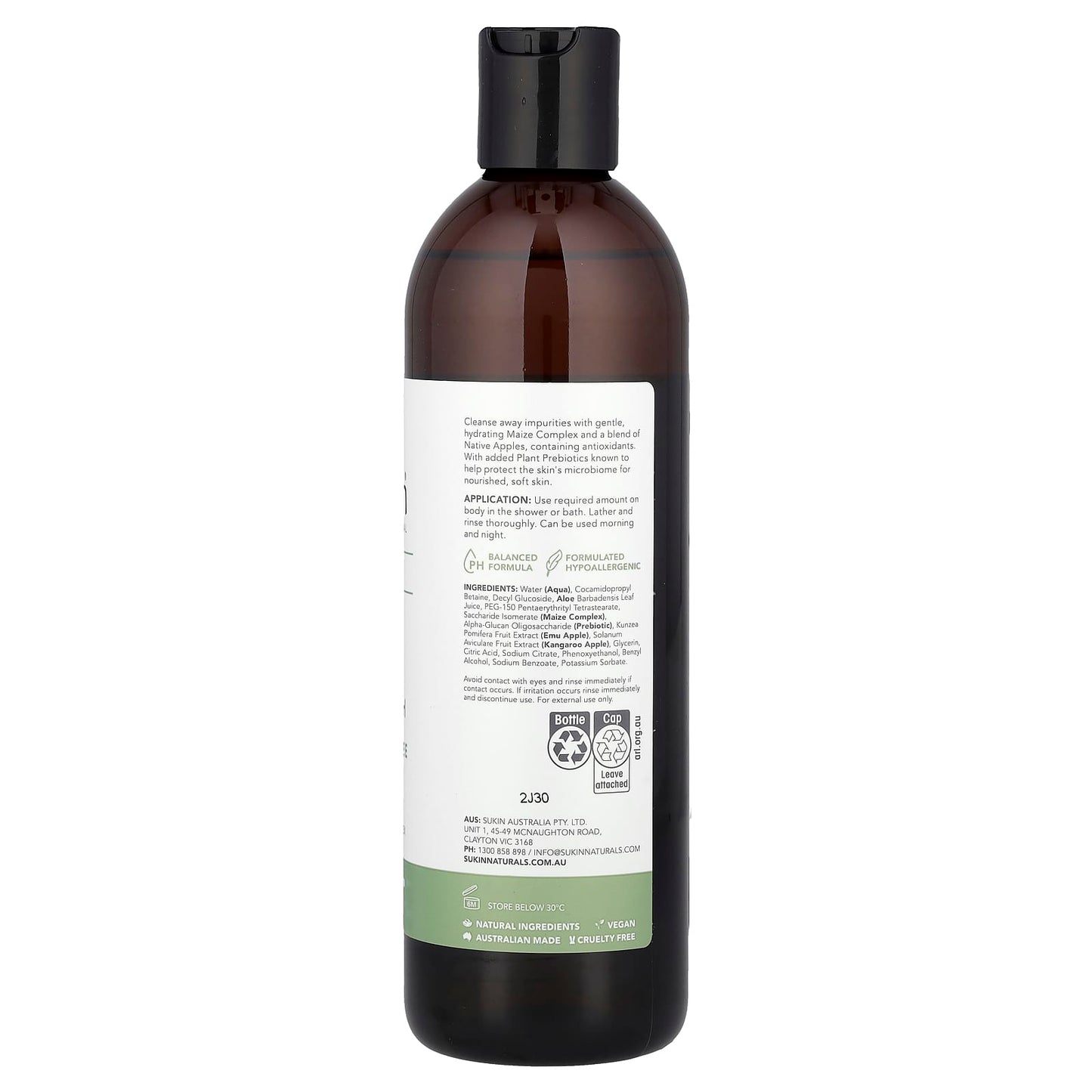 Sukin, Skin Relief, Body Wash, Sensitive, Distressed Skin, Fragrance Free, 16.91 fl oz (500 ml) - Image 2