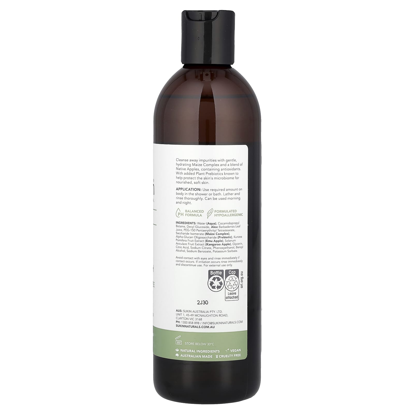 Sukin, Skin Relief, Body Wash, Sensitive, Distressed Skin, Fragrance Free, 16.91 fl oz (500 ml) - Image 2