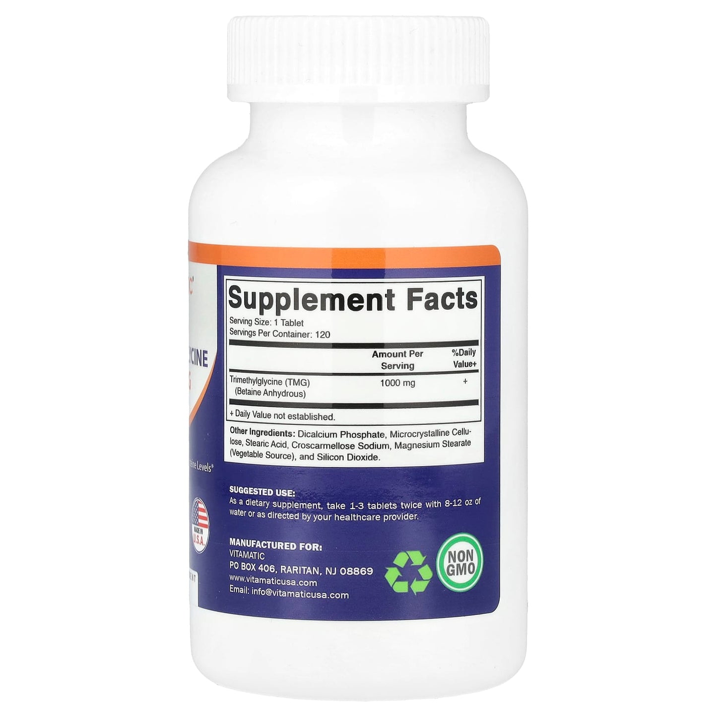 Vitamatic, TMG, 1,000 mg, 120 Tablets - Image 2