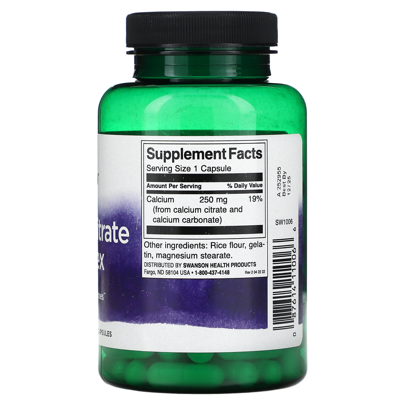 Swanson, Calcium Citrate Complex, 250 mg , 100 Capsules - Image 2