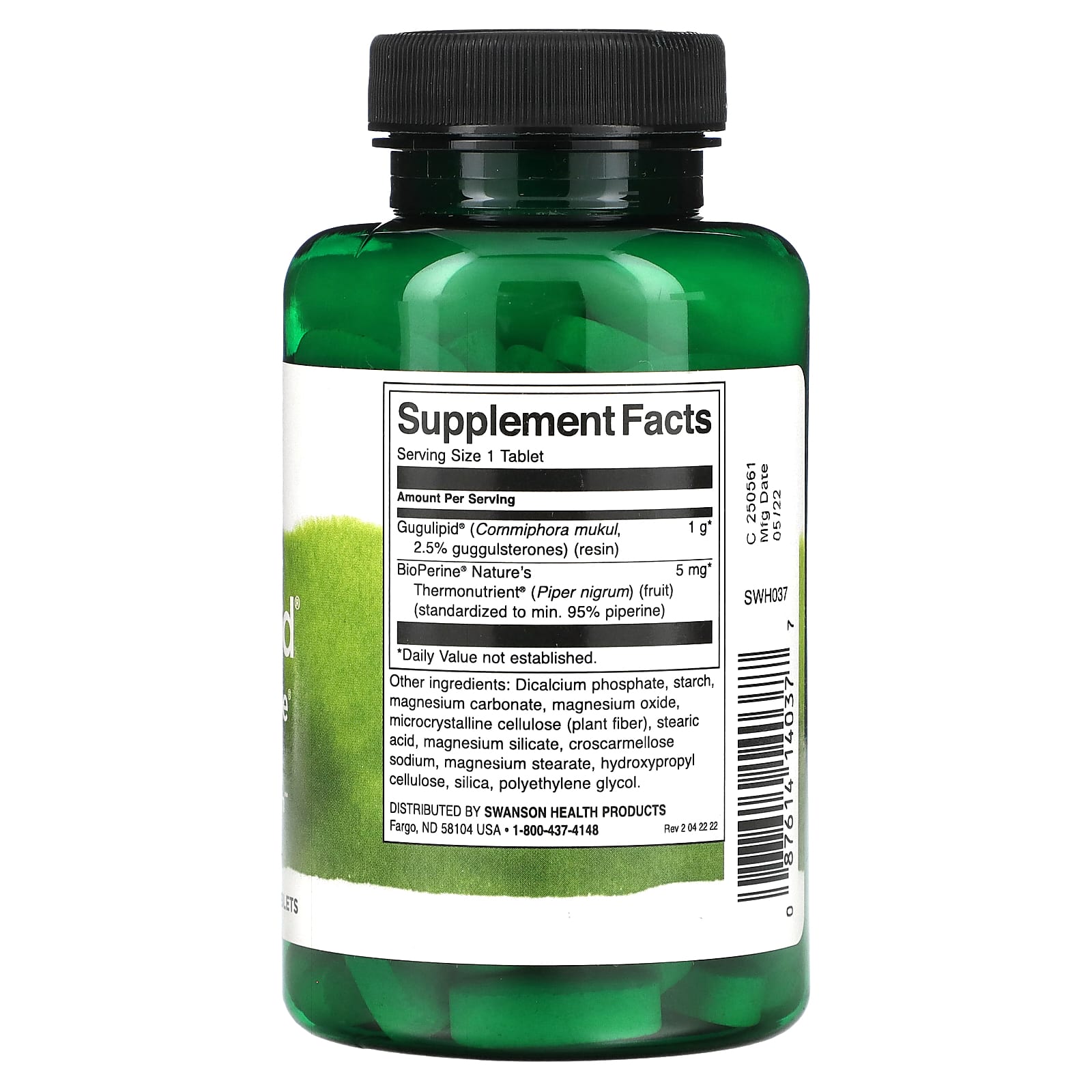 Swanson, Gugulipid with BioPerine, Standardized, 90 Tablets - Image 2