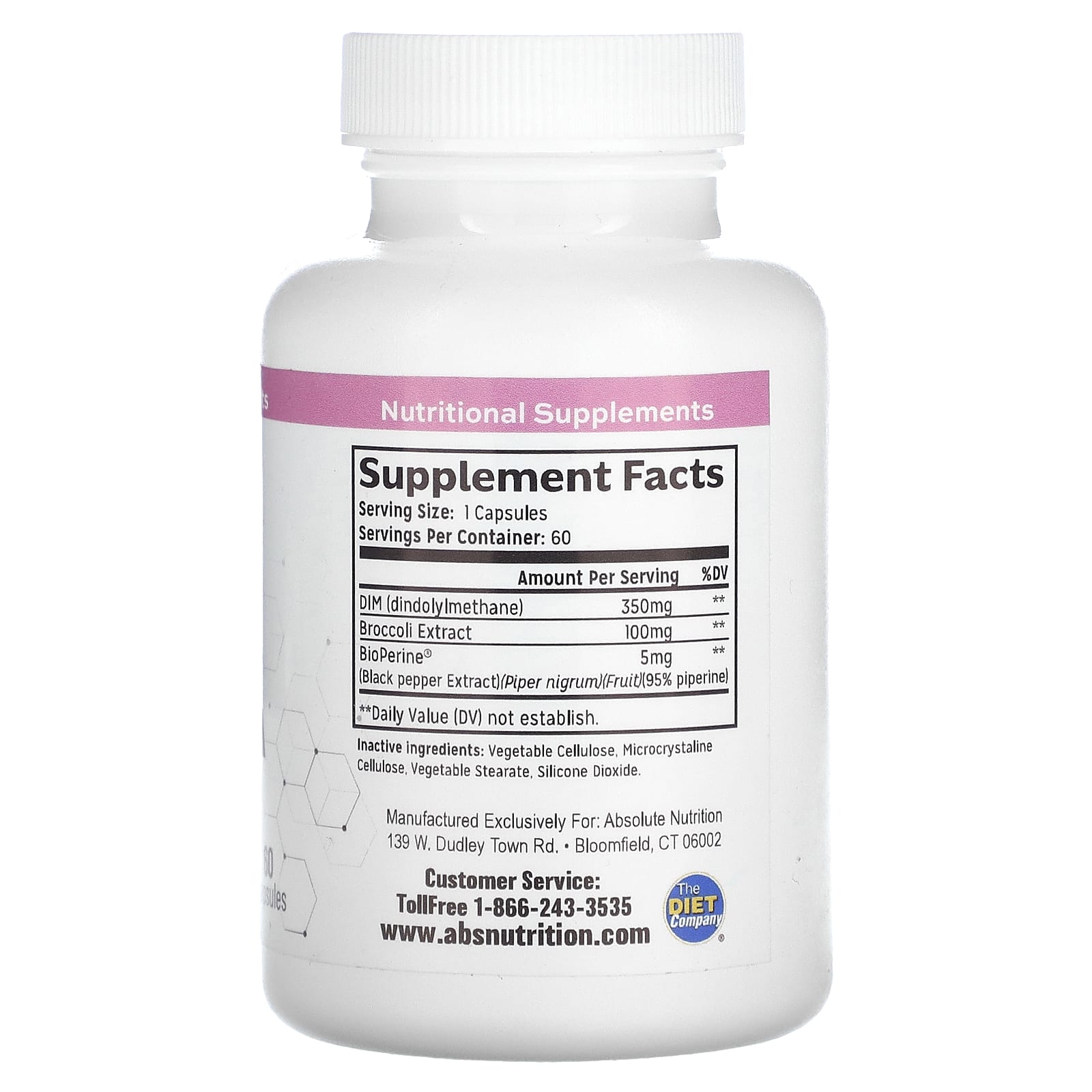 DIM Ultra Dietary Supplement by Absolute Nutrition - 60 Capsules - Image 2