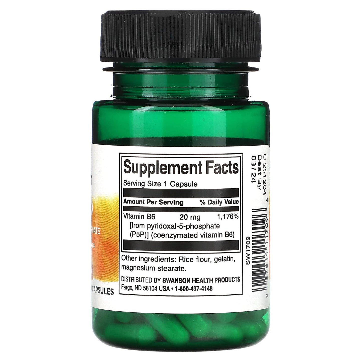 Swanson, P-5-P, 20 mg, 60 Capsules - Image 2