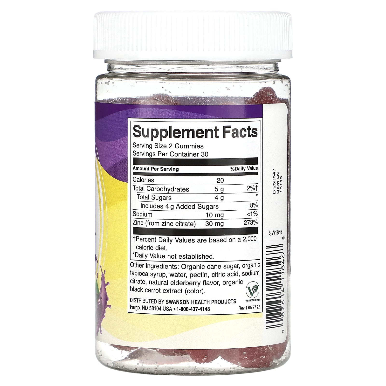 Swanson, Zinc Gummies, 30 mg, 60 Gummies - Image 2