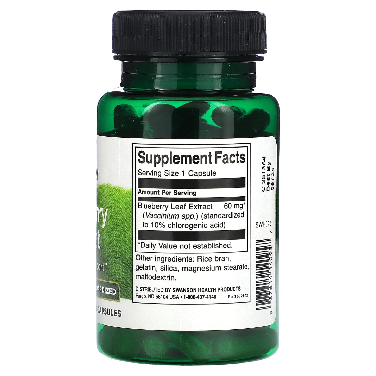 Swanson, Blueberry Extract, Standardized, 60 mg, 90 Capsules - Image 2