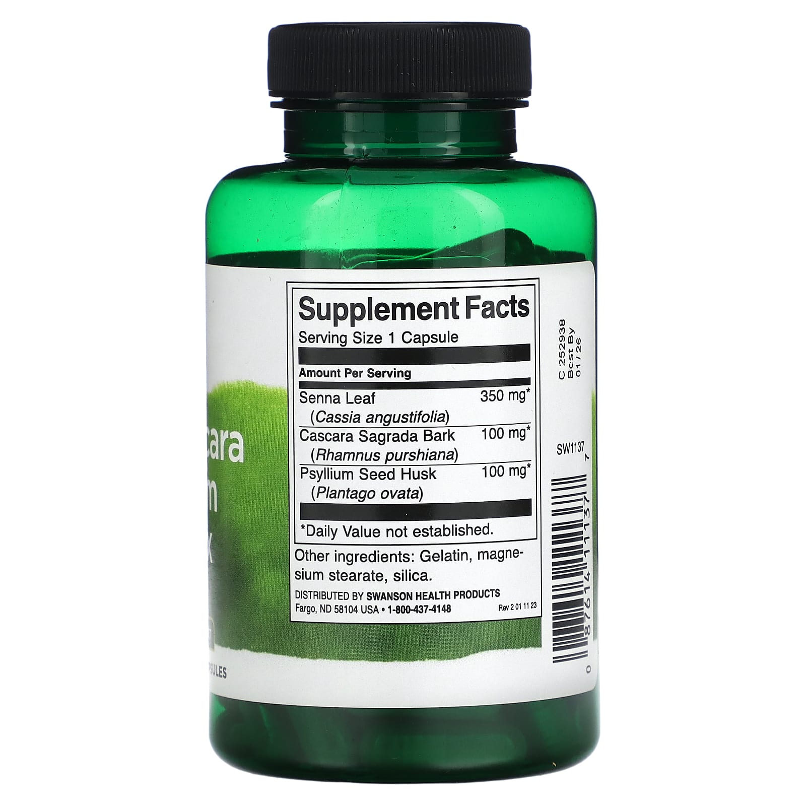 Swanson, Senna, Cascara & Psyllium Complex, 90 Capsules - Image 2