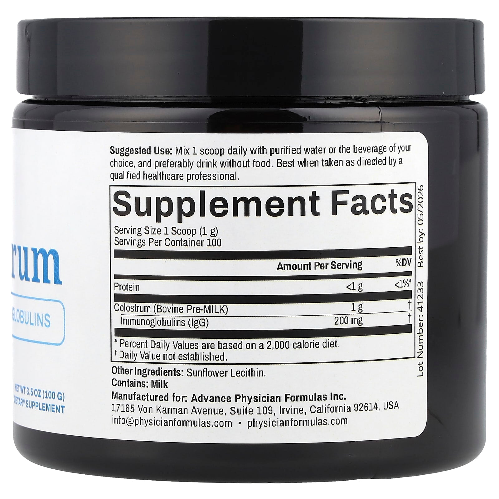 Advance Physician Formulas Colostrum Supplement for Immune System Support - 100g - Image 2