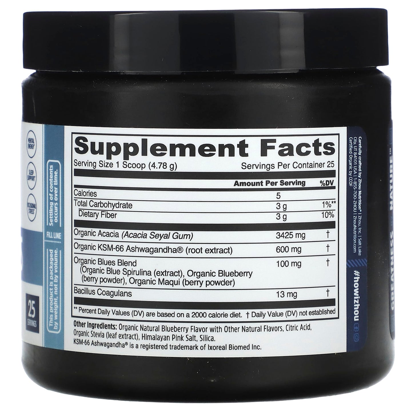 Zhou Nutrition, Organic Daily Blues, Blueberry, 4.22 oz (119.5 g) - Image 2