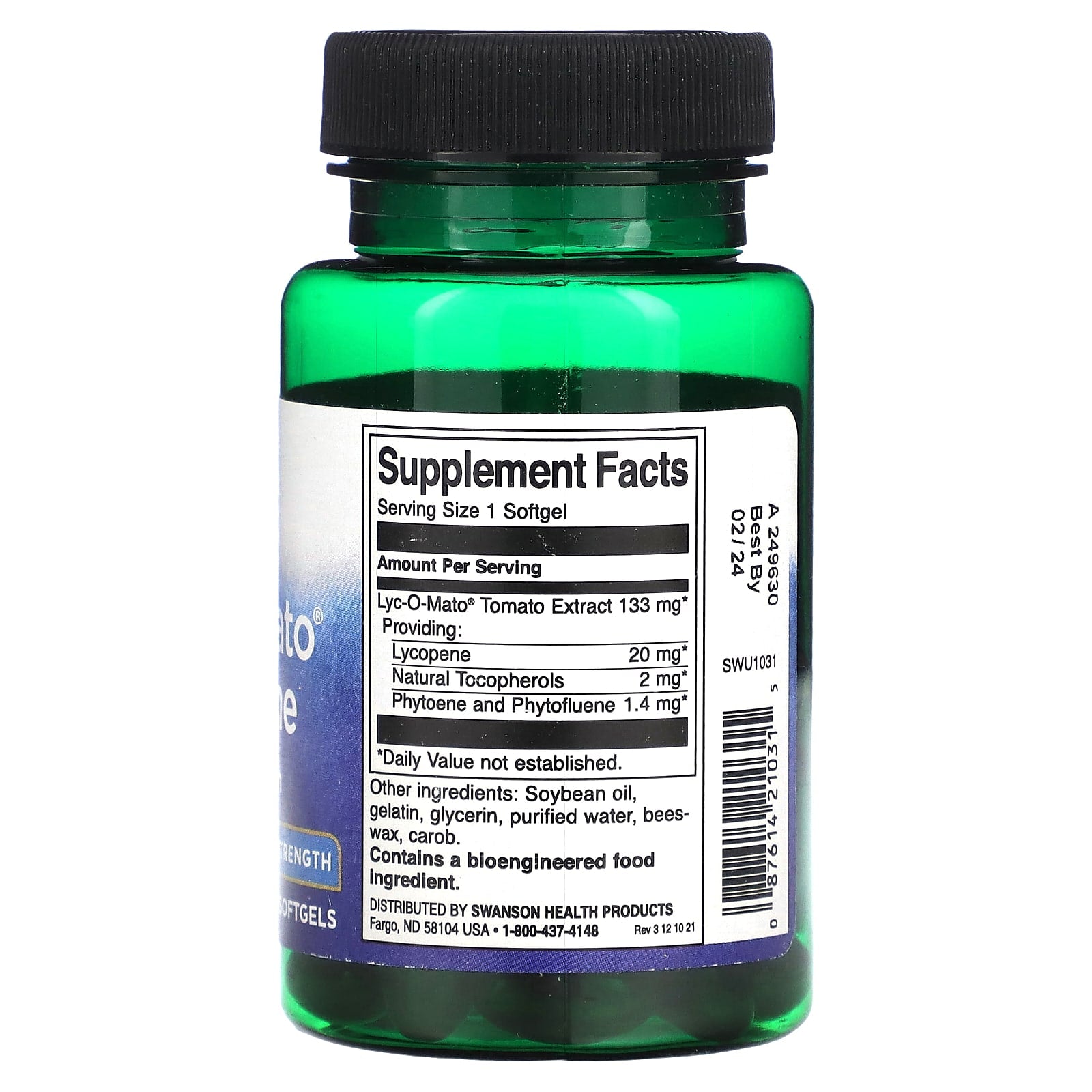 Swanson, Lyc-O-Mato Lycopene, Double Strength, 20 mg, 60 Softgels - Image 2