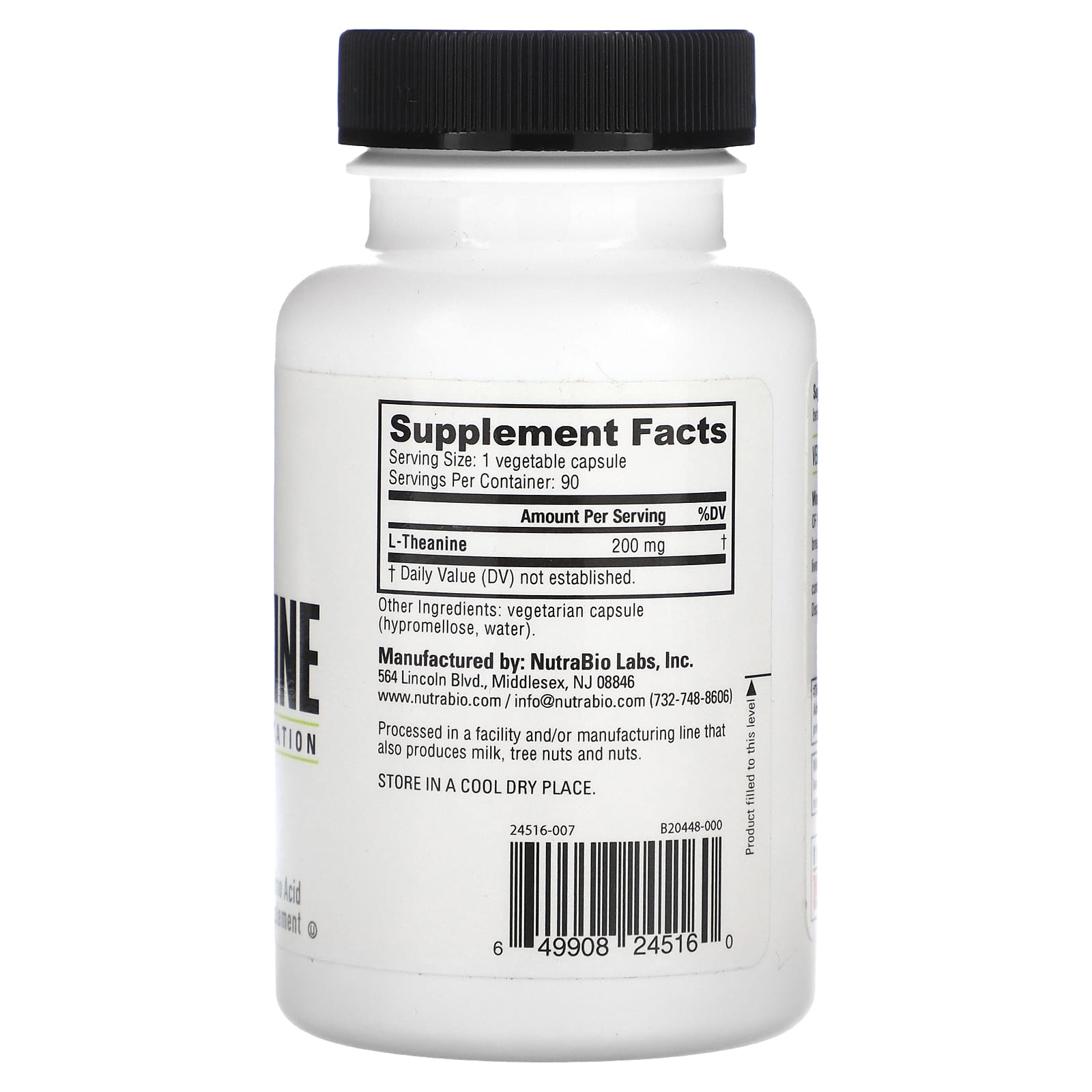 NutraBio, L-Theanine, 90 Capsules (200 mg per Capsule) - Image 2