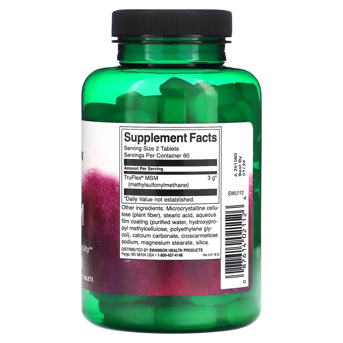Swanson, MSM, 1,500 mg, 120 Tablets - Image 2