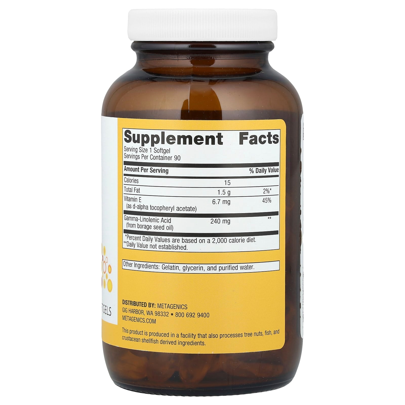 Metagenics, OmegaGenics®, GLA 240, 90 Softgels - Image 2