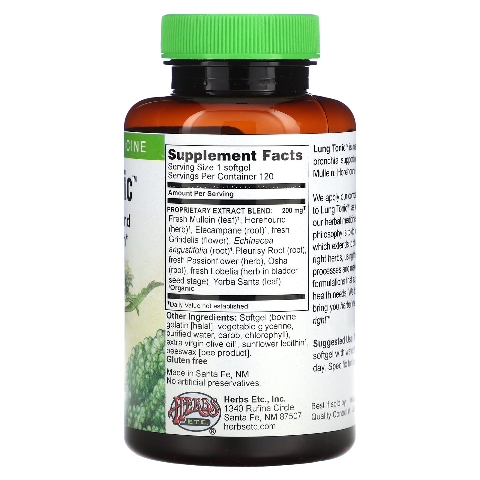 Herbs Etc. Lung Health Support - 120 Softgels - Image 2