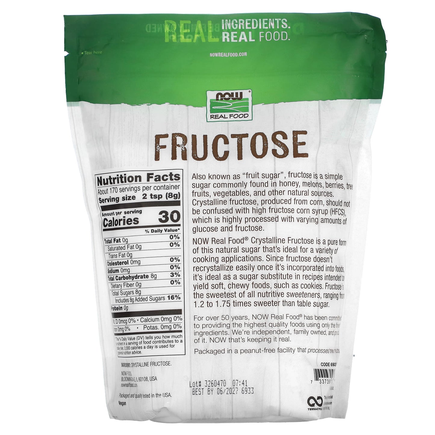 NOW Foods, Fructose Sweetener, 3 lbs (1,361 g) - Image 2