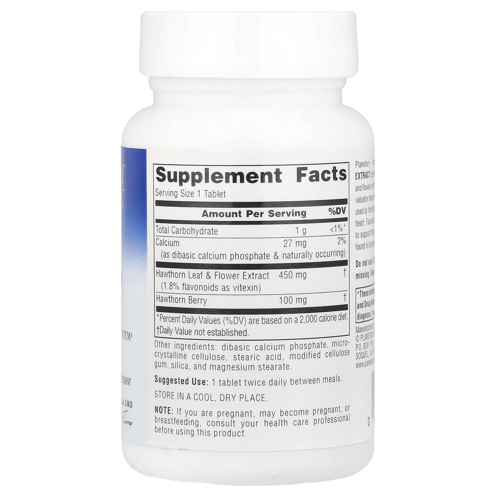 Planetary Herbals, Full Spectrum™ Hawthorn Extract, 30 Tablets - Image 2