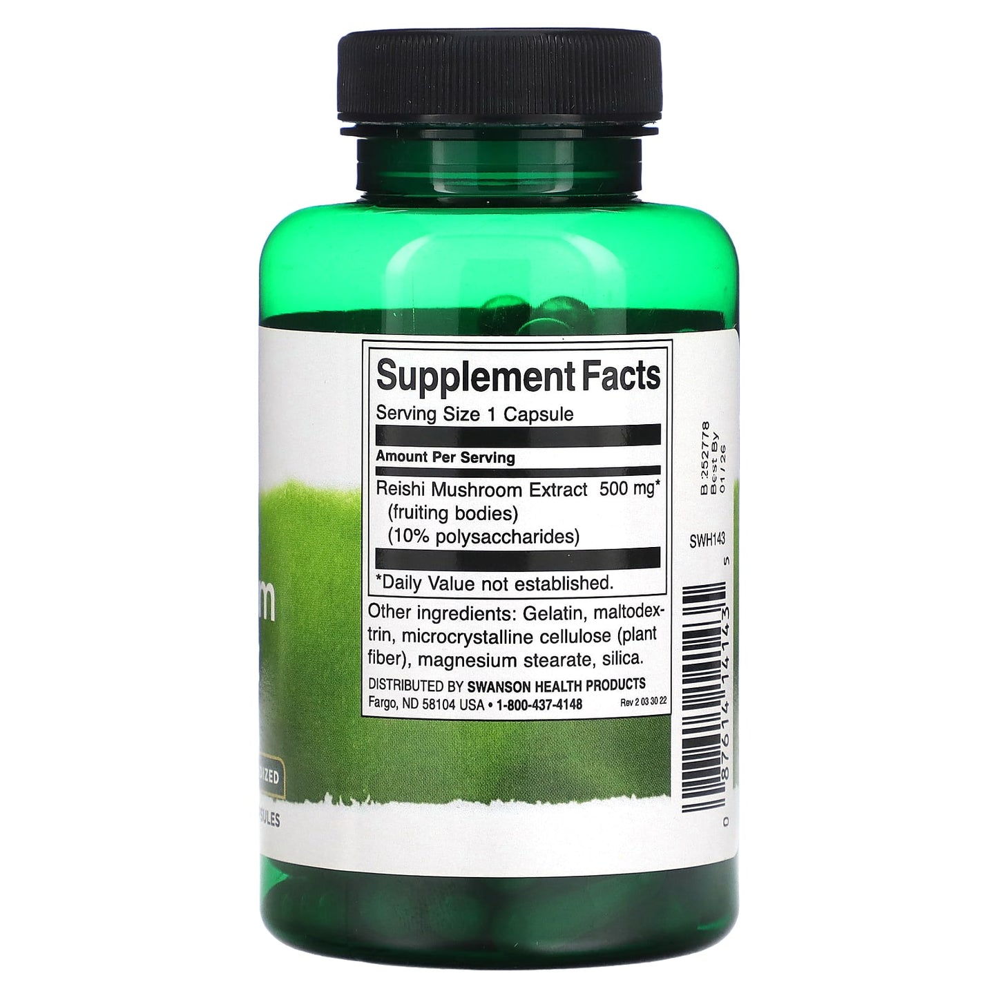 Swanson, Reishi Mushroom Extract, Standardized, 500 mg, 90 Capsules - Image 2