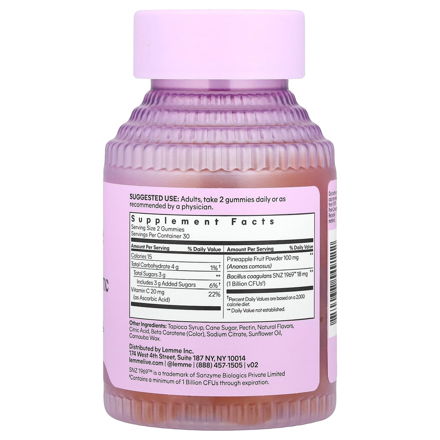 Lemme, Purr, Vaginal Probiotic Gummies, Pineapple, 60 Gummies - Image 2