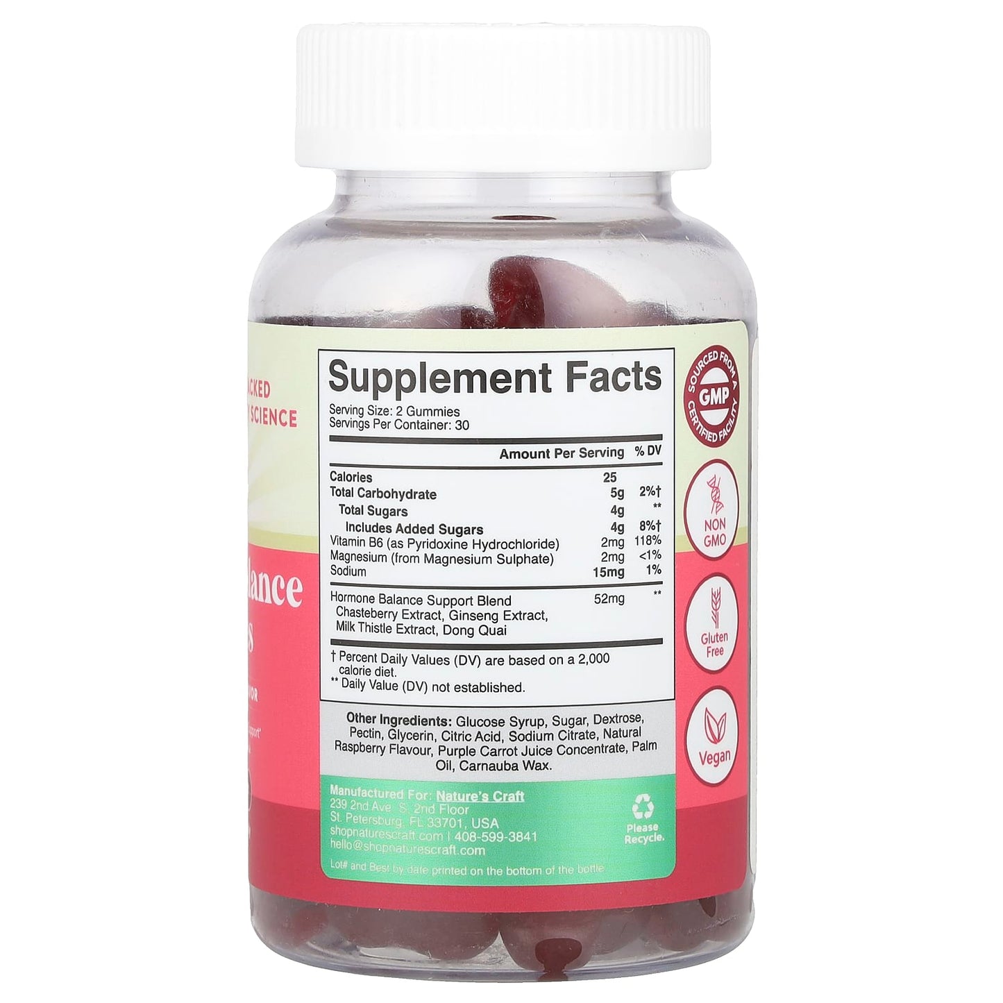 Nature's Craft, Women's Wellness, Hormone Balance Gummies, Raspberry, 60 Gummies - Image 2