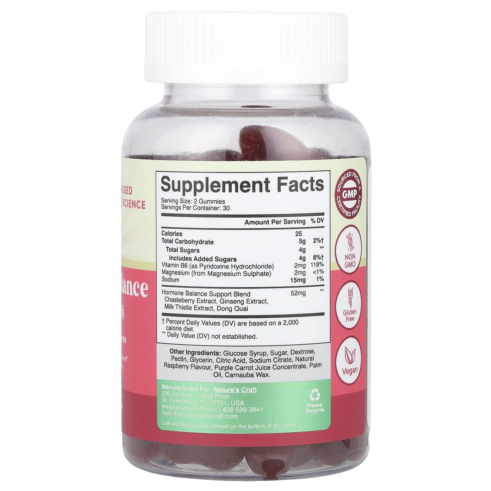 Nature's Craft, Women's Wellness, Hormone Balance Gummies, Raspberry, 60 Gummies - Image 2