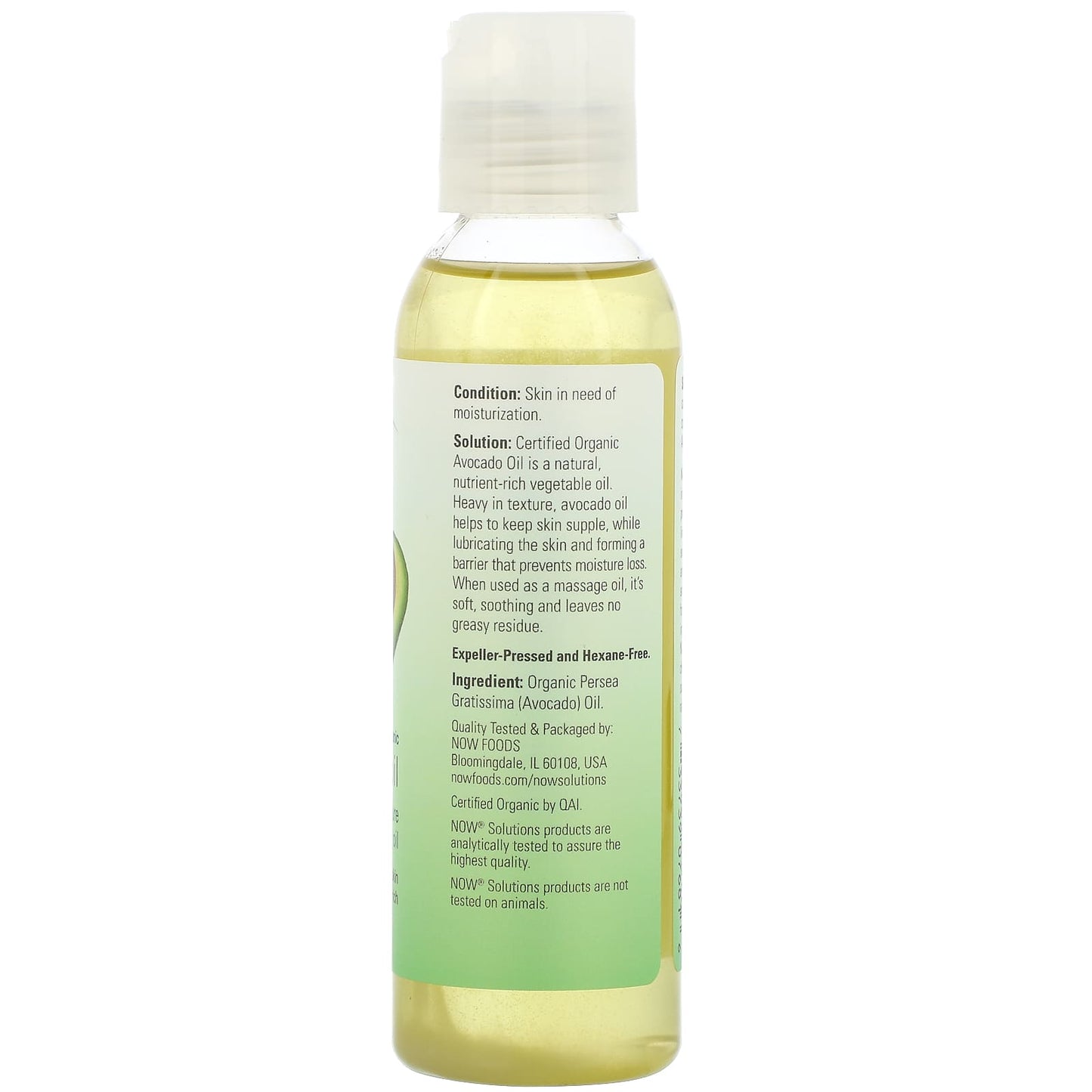 NOW Foods, Solutions, Organic Avocado Oil, 4 fl oz (118 ml) - Image 2