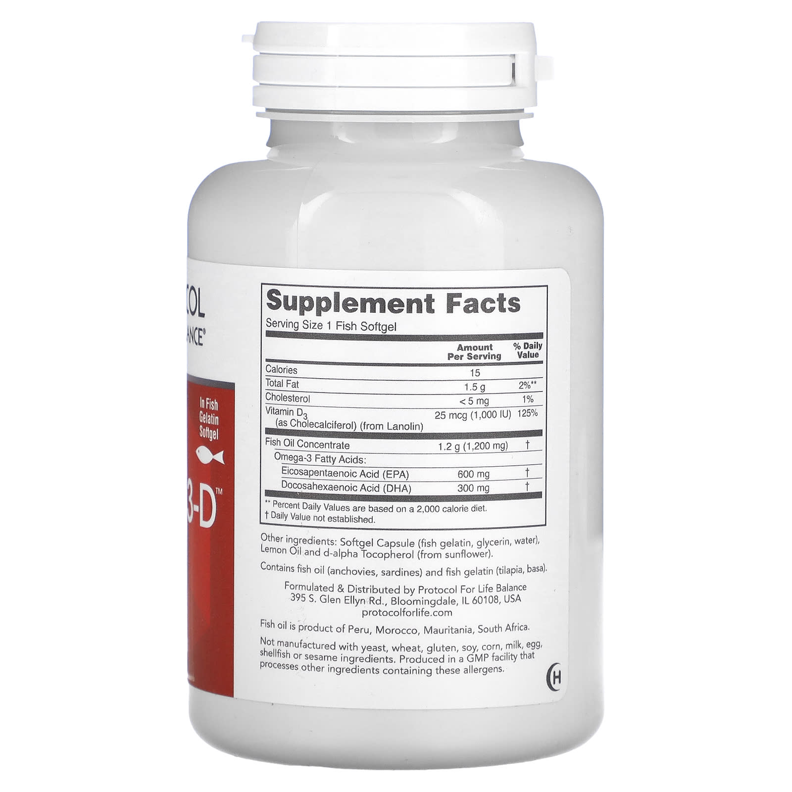 Protocol for Life Balance, Ultra Omega 3-D , 90 Fish Softgels - Image 2