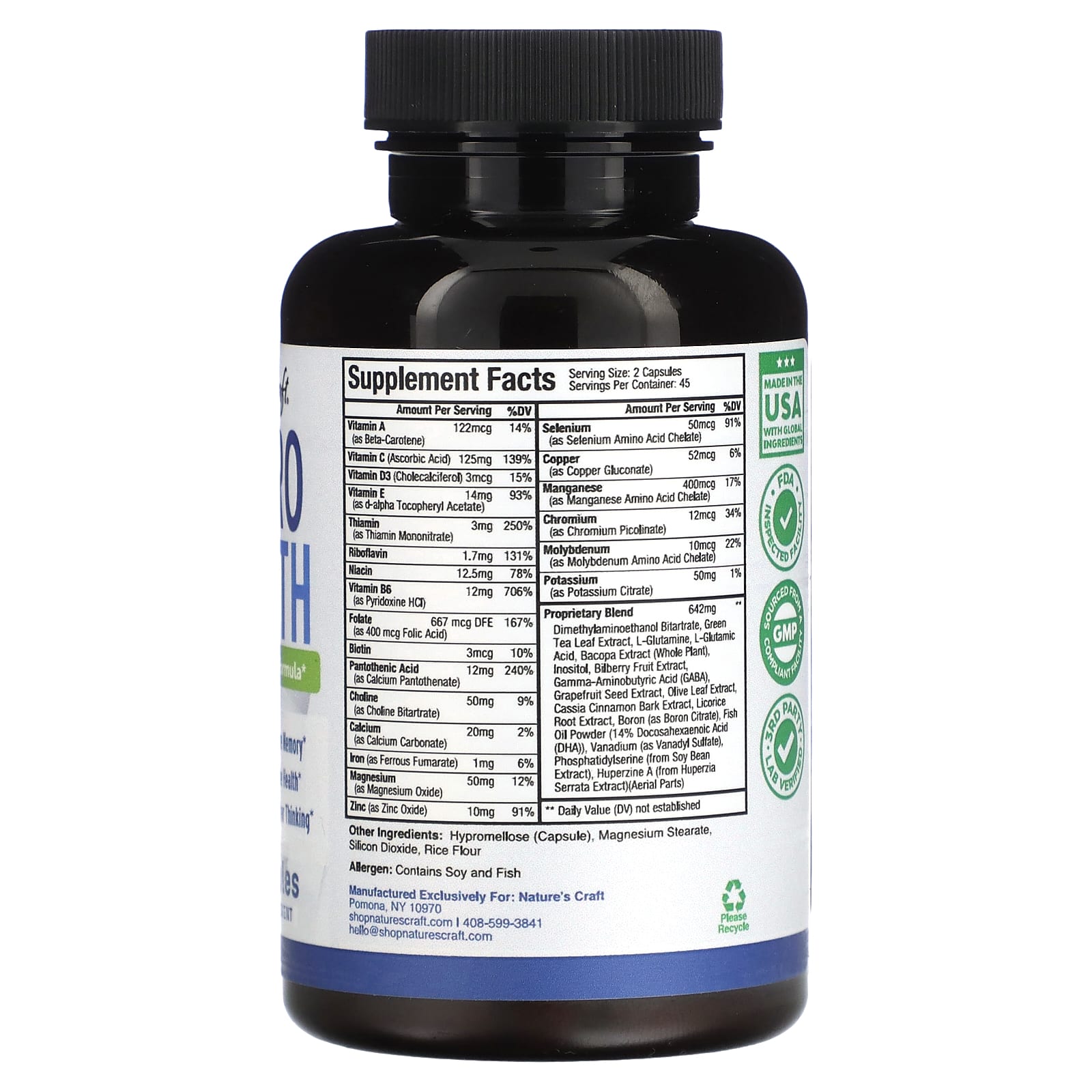 Nature's Craft, Neuro Health, 90 Capsules - Image 2