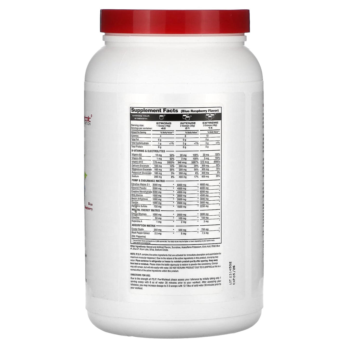 Metabolic Nutrition, P.S.P Pre-Workout, Blue Raspberry , 23.7 oz (672 g) - Image 2