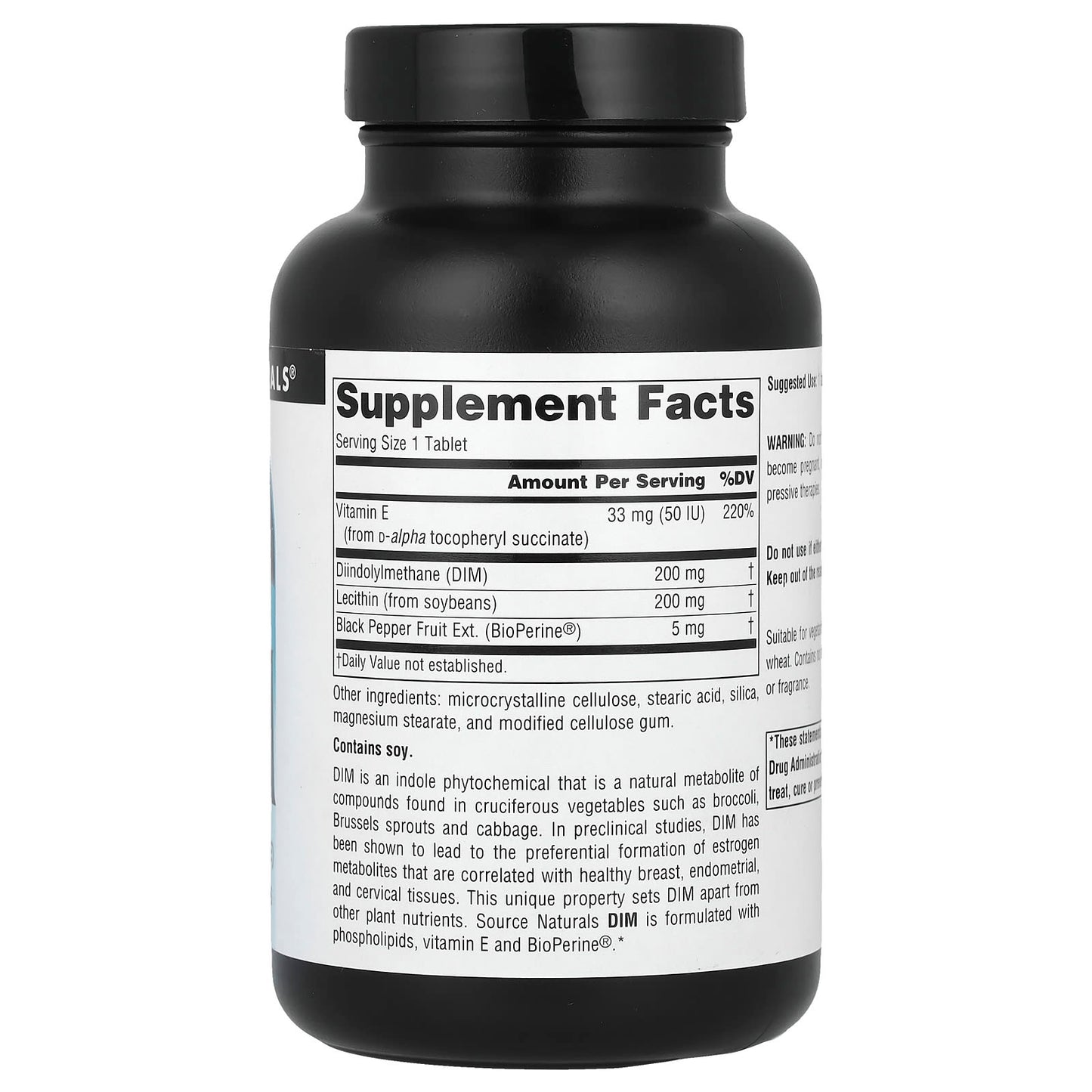Source Naturals, DIM, 200 mg, 120 Tablets - Image 2