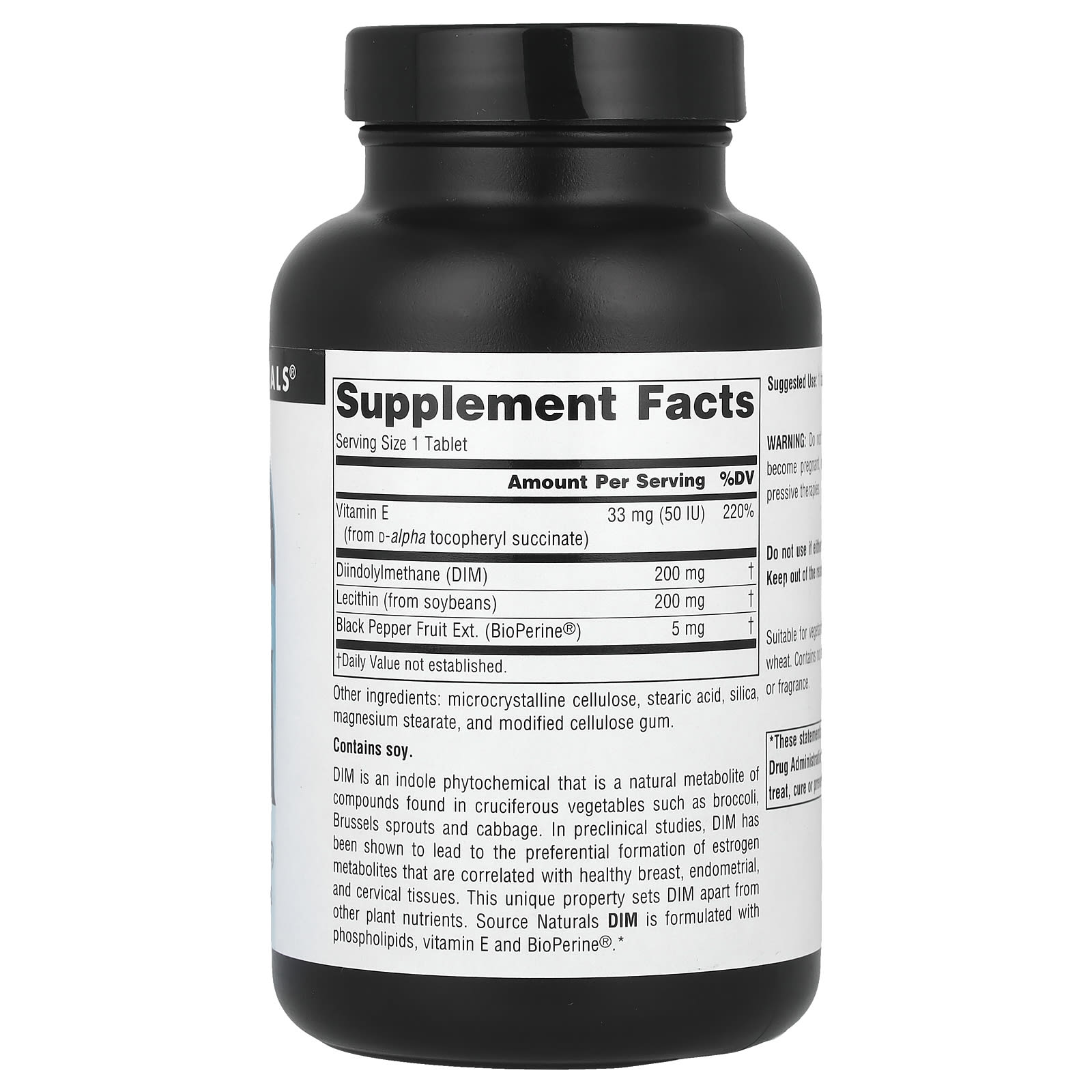 Source Naturals, DIM, 200 mg, 120 Tablets - Image 2